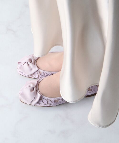 Bridget Birkin / ブリジットバーキン フラットシューズ | 【Bridget Birkin】グログランリボンレースパンプス-(51522B) | 詳細28