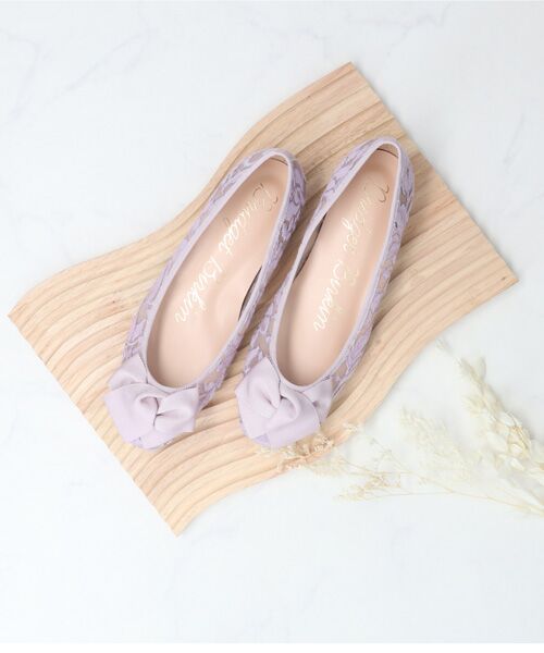 Bridget Birkin / ブリジットバーキン フラットシューズ | 【Bridget Birkin】グログランリボンレースパンプス-(51522B) | 詳細30