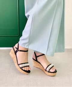 Bridget Birkin / ブリジットバーキン サンダル | 【Bridget Birkin】パール飾りPVC厚底サンダル-(52152B)