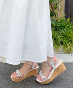 Bridget Birkin / ブリジットバーキン サンダル | 【Bridget Birkin】パール飾りPVC厚底サンダル-(52152B)