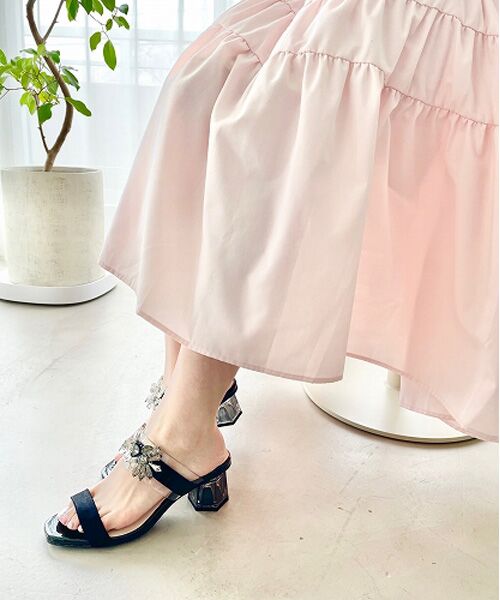 Bridget Birkin / ブリジットバーキン サンダル | 【Bridget Birkin】甲ビジュークリアヒールサンダル-(52310B) | 詳細9