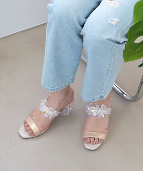 Bridget Birkin / ブリジットバーキン サンダル | 【Bridget Birkin】甲ビジュークリアヒールサンダル-(52310B) | 詳細27