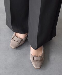 Bridget Birkin / ブリジットバーキン パンプス | 【PARADIS COULEUR】ソフトスクエアローヒールバックルパンプス