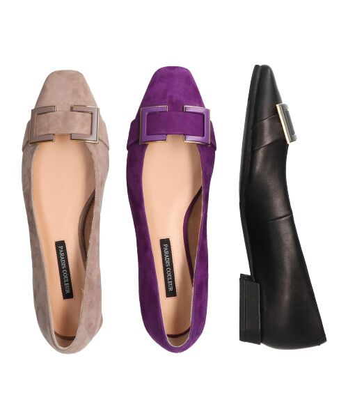 Bridget Birkin / ブリジットバーキン パンプス | 【PARADIS COULEUR】ソフトスクエアローヒールバックルパンプス | 詳細17