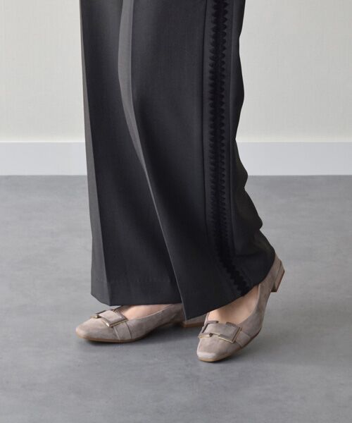 Bridget Birkin / ブリジットバーキン パンプス | 【PARADIS COULEUR】ソフトスクエアローヒールバックルパンプス | 詳細18