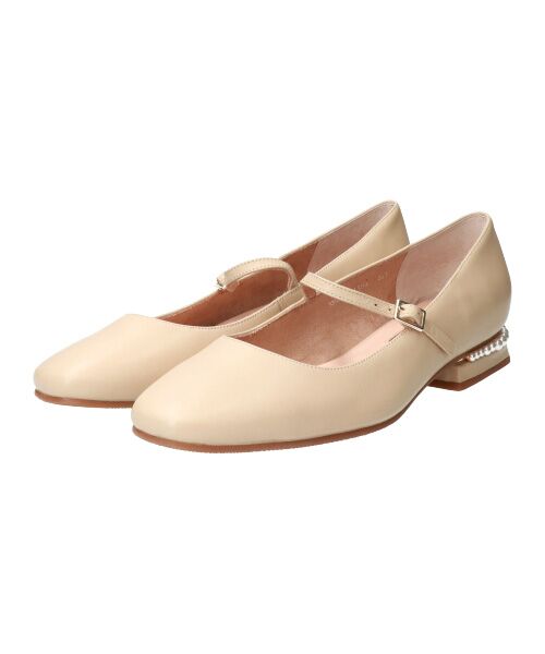 Bridget Birkin/ブリジットバーキン 【PARADIS COULEUR】パールヒールストラップパンプス ライトベージュ 22.5 Bridget Birkin/ブリジットバーキン 【PARADIS COULEUR】パールヒールストラップパンプス ライトベージュ 22.5