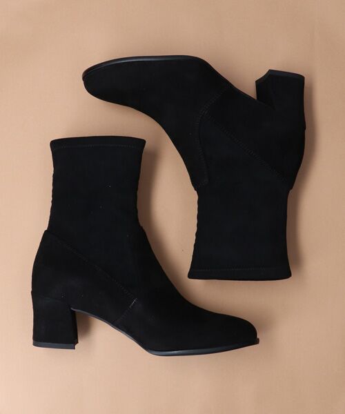 Bridget Birkin/ブリジットバーキン 【PARADIS COULEUR】ラウンドトウストレッチショートブーツ ブラックスウェード 23.5 Bridget Birkin/ブリジットバーキン 【PARADIS COULEUR】ラウンドトウストレッチショートブーツ ブラックスウェード 23.5