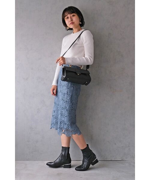 Bridget Birkin/ブリジットバーキン 【PARADIS COULEUR】パールヒールストレッチショートブーツ ブラック 23 Bridget Birkin/ブリジットバーキン 【PARADIS COULEUR】パールヒールストレッチショートブーツ ブラック 23