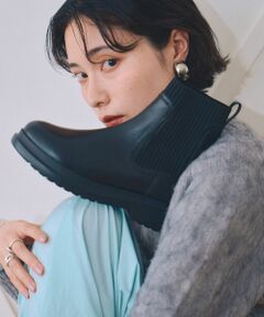 Bridget Birkin / ブリジットバーキン ブーツ（ショート丈） | 【PARADIS COULEUR】モールドソールリブ編みサイドゴアブーツ