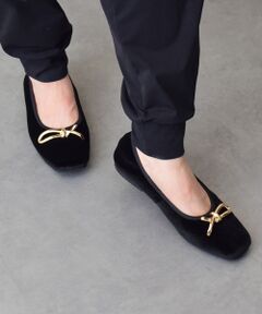 Bridget Birkin / ブリジットバーキン バレエシューズ | 【PARADIS COULEUR】スクエアトウメタルリボンバレエシューズ