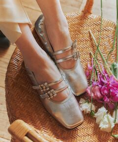 Bridget Birkin / ブリジットバーキン バレエシューズ | 【PARADIS COULEUR】ビジューバックルダブルストラップバレエ