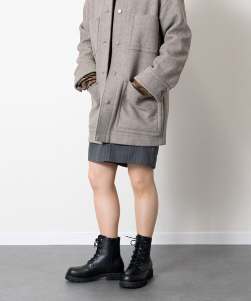 Bridget Birkin / ブリジットバーキン ブーツ（ショート丈） | 【PARADIS COULEUR】オブリークトウ撥水レースアップブーツ | 詳細10