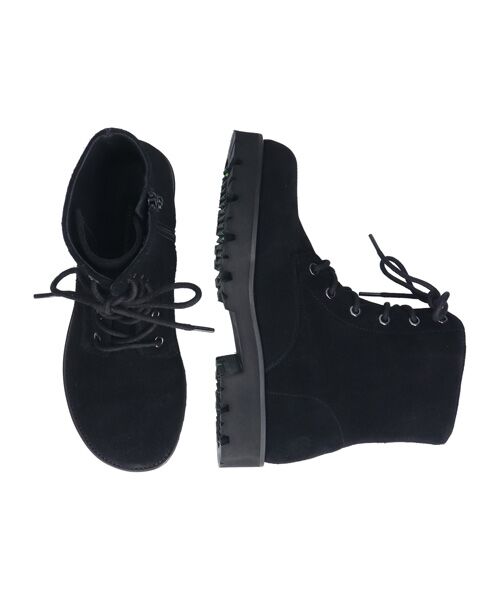 Bridget Birkin/ブリジットバーキン 【PARADIS COULEUR】オブリークトウ撥水レースアップブーツ ブラックスウェード 24.5 Bridget Birkin/ブリジットバーキン 【PARADIS COULEUR】オブリークトウ撥水レースアップブーツ ブラックスウェード 24.5