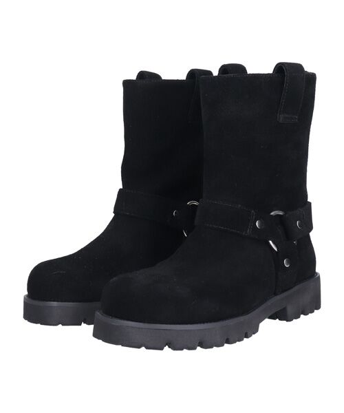 Bridget Birkin/ブリジットバーキン 【PARADIS COULEUR】オブリークトウリングエンジニアブーツ ブラックスウェード 24.5 Bridget Birkin/ブリジットバーキン 【PARADIS COULEUR】オブリークトウリングエンジニアブーツ ブラックスウェード 24.5