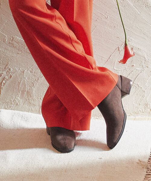 Bridget Birkin/ブリジットバーキン 【PARADIS COULEUR】スクエアトウバックジップストレッチブーツ ダークブラウンスウェード 23 Bridget Birkin/ブリジットバーキン 【PARADIS COULEUR】スクエアトウバックジップストレッチブーツ ダークブラウンスウェード 23