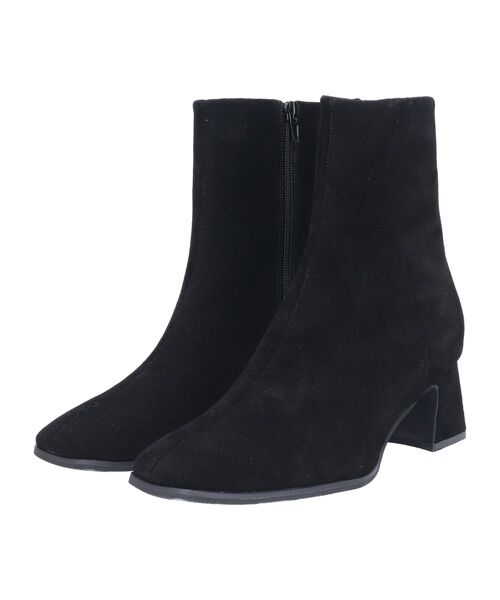 Bridget Birkin/ブリジットバーキン 【PARADIS COULEUR】スクエアトウ撥水ショートブーツ ブラックスウェード 24 Bridget Birkin/ブリジットバーキン 【PARADIS COULEUR】スクエアトウ撥水ショートブーツ ブラックスウェード 24