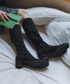 Bridget Birkin / ブリジットバーキン ブーツ（ロング丈） | 【PARADIS COULEUR】スクエアトウ撥水ストレッチロングブーツ