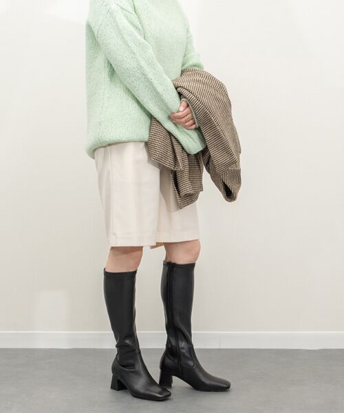 Bridget Birkin / ブリジットバーキン ブーツ（ロング丈） | 【PARADIS COULEUR】スクエアトウ撥水ストレッチロングブーツ | 詳細9