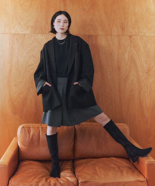 Bridget Birkin / ブリジットバーキン ブーツ（ロング丈） | 【PARADIS COULEUR】スクエアトウ撥水ストレッチロングブーツ | 詳細19