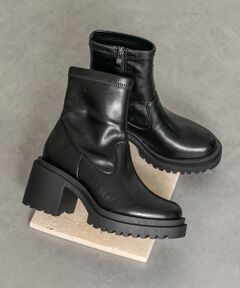 Bridget Birkin / ブリジットバーキン ブーツ（ショート丈） | 【ROUND ABOUT】厚底ラギットソールストレッチブーツ