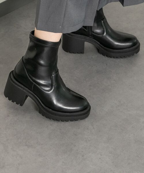 Bridget Birkin / ブリジットバーキン ブーツ(ショート丈) | 【ROUND ABOUT】厚底ラギットソールストレッチブーツ | 詳細9