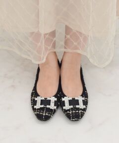 Bridget Birkin / ブリジットバーキン フラットシューズ | 【BRIDGET BIRKIN】スクエアビジューフラットシューズ