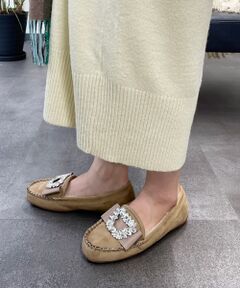 Bridget Birkin / ブリジットバーキン フラットシューズ | 【BRIDGET BIRKIN】スクエアビジューモカシンシューズ