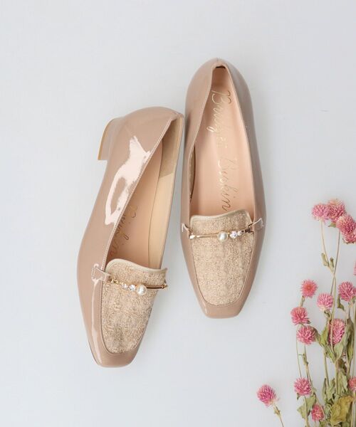 Bridget Birkin / ブリジットバーキン ビジネス・ドレスシューズ | 【BRIDGET BIRKIN】ツイードコンビパールビットローファー | 詳細1