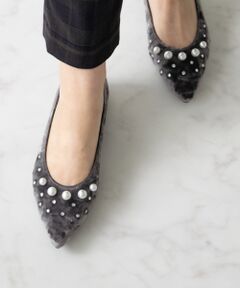 Bridget Birkin / ブリジットバーキン パンプス | 【BRIDGET BIRKIN】パールストーンベロアパンプス