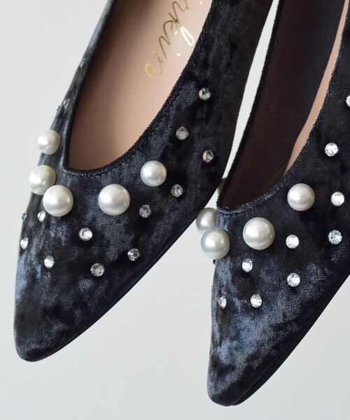 Bridget Birkin / ブリジットバーキン パンプス | 【BRIDGET BIRKIN】パールストーンベロアパンプス | 詳細9