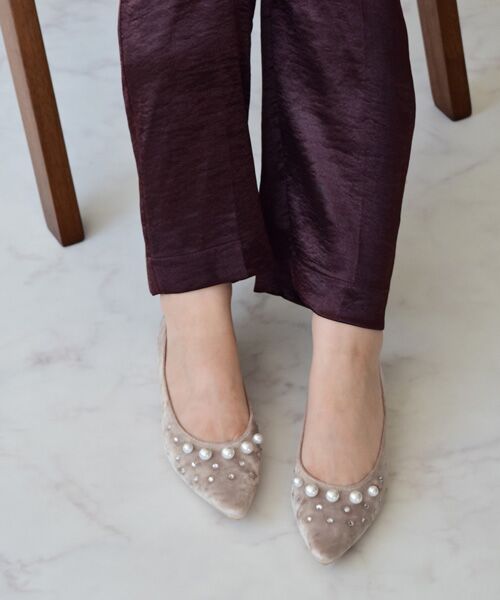 Bridget Birkin / ブリジットバーキン パンプス | 【BRIDGET BIRKIN】パールストーンベロアパンプス | 詳細18