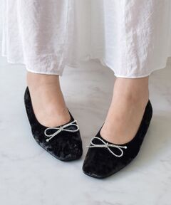 Bridget Birkin / ブリジットバーキン パンプス | 【BRIDGET BIRKIN】ビジューリボンベロアパンプス