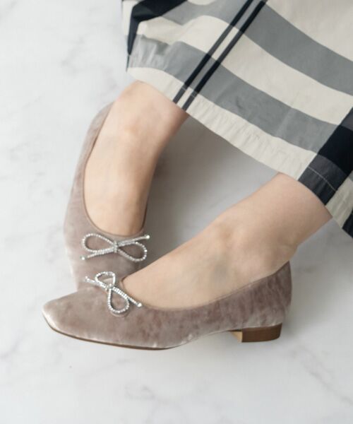 Bridget Birkin / ブリジットバーキン パンプス | 【BRIDGET BIRKIN】ビジューリボンベロアパンプス | 詳細17