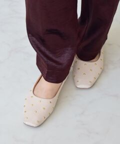 Bridget Birkin / ブリジットバーキン フラットシューズ | 【BRIDGET BIRKIN】ドットビジューグリッターフラットシューズ