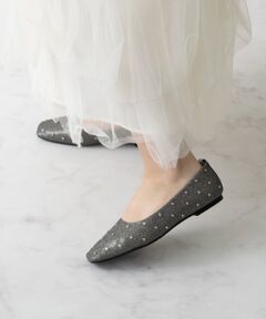 Bridget Birkin / ブリジットバーキン フラットシューズ | 【BRIDGET BIRKIN】ドットビジューグリッターフラットシューズ