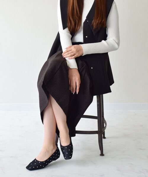 Bridget Birkin / ブリジットバーキン フラットシューズ | 【BRIDGET BIRKIN】ドットビジューグリッターフラットシューズ | 詳細9