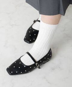 Bridget Birkin / ブリジットバーキン フラットシューズ | 【BRIDGET BIRKIN】ドットビジューメリージェーンシューズ