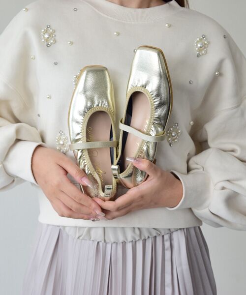 Bridget Birkin / ブリジットバーキン バレエシューズ | 【BRIDGET BIRKIN】エラスティックバンドスクエアバレエシューズ | 詳細18