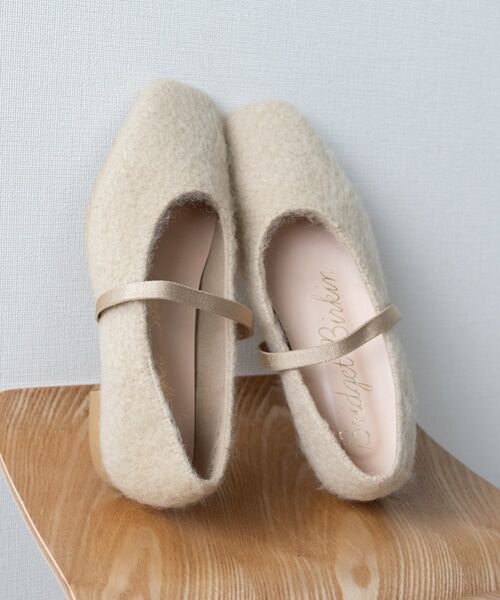 Bridget Birkin / ブリジットバーキン バレエシューズ | 【BRIDGET BIRKIN】エラスティックバンドもこもこスクエアバレエシューズ | 詳細19