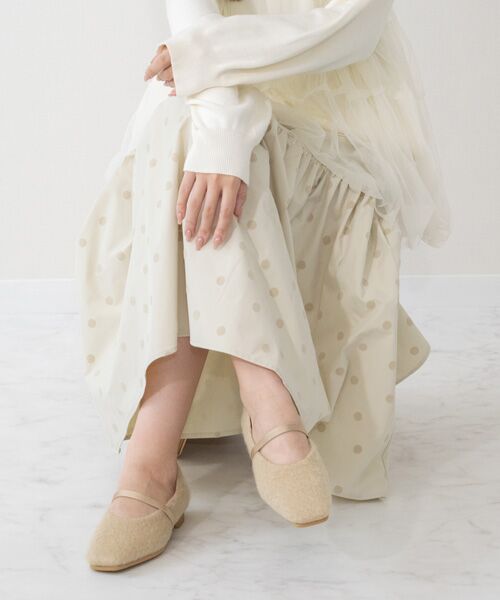 Bridget Birkin / ブリジットバーキン バレエシューズ | 【BRIDGET BIRKIN】エラスティックバンドもこもこスクエアバレエシューズ | 詳細21