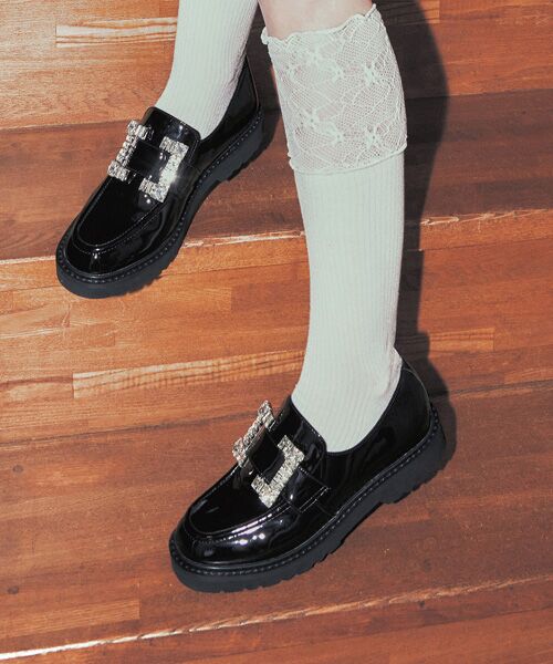 Bridget Birkin / ブリジットバーキン ビジネス・ドレスシューズ | 【BRIDGET BIRKIN】スクエアビジューローファー | 詳細19