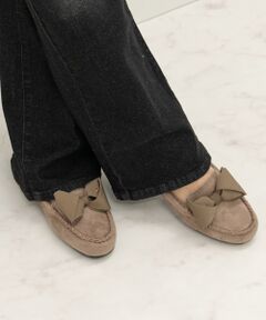 Bridget Birkin / ブリジットバーキン フラットシューズ | 【BRIDGET BIRKIN】グログランリボンモカシンシューズ