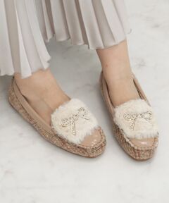 Bridget Birkin / ブリジットバーキン フラットシューズ | 【BRIDGET BIRKIN】キラキラリボンムートンシューズ