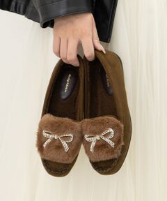 Bridget Birkin / ブリジットバーキン フラットシューズ | 【BRIDGET BIRKIN】キラキラリボンムートンシューズ