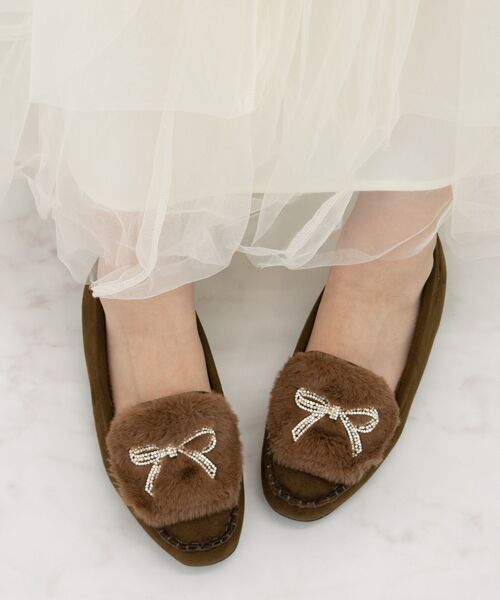 Bridget Birkin / ブリジットバーキン フラットシューズ | 【BRIDGET BIRKIN】キラキラリボンムートンシューズ | 詳細26