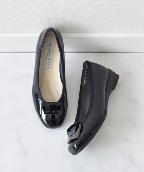 Bridget Birkin/ブリジットバーキン 【BRIDGET BIRKIN WALK】金具モチーフウォーキングパンプス ブラックエナメル 24.5 Bridget Birkin/ブリジットバーキン 【BRIDGET BIRKIN WALK】金具モチーフウォーキングパンプス ブラックエナメル 24.5