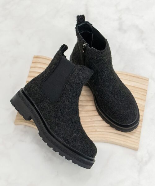 Bridget Birkin/ブリジットバーキン 【BRIDGET BIRKIN】バックループサイドゴアブーツ ブラック雑材 39 Bridget Birkin/ブリジットバーキン 【BRIDGET BIRKIN】バックループサイドゴアブーツ ブラック雑材 39