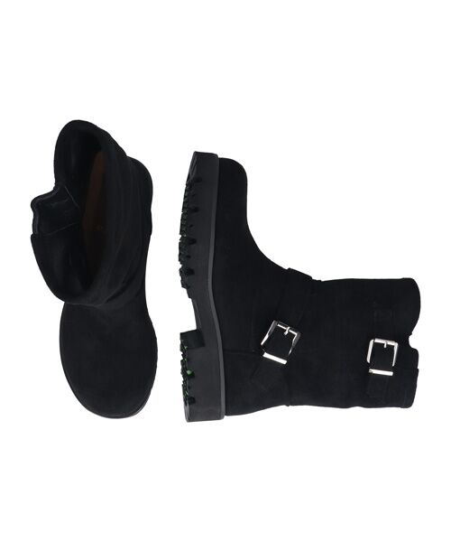 Bridget Birkin/ブリジットバーキン 【BRIDGET BIRKIN】オブリークトウエンジニアブーツ ブラックスウェード 23 Bridget Birkin/ブリジットバーキン 【BRIDGET BIRKIN】オブリークトウエンジニアブーツ ブラックスウェード 23