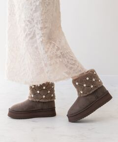 【BRIDGET BIRKIN】キルティングビジュームートンブーツ