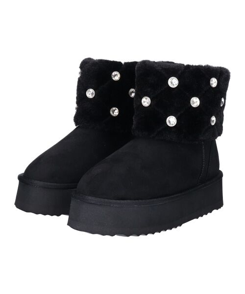 Bridget Birkin / ブリジットバーキン ブーツ（ショート丈） | 【BRIDGET BIRKIN】キルティングビジュームートンブーツ | 詳細1